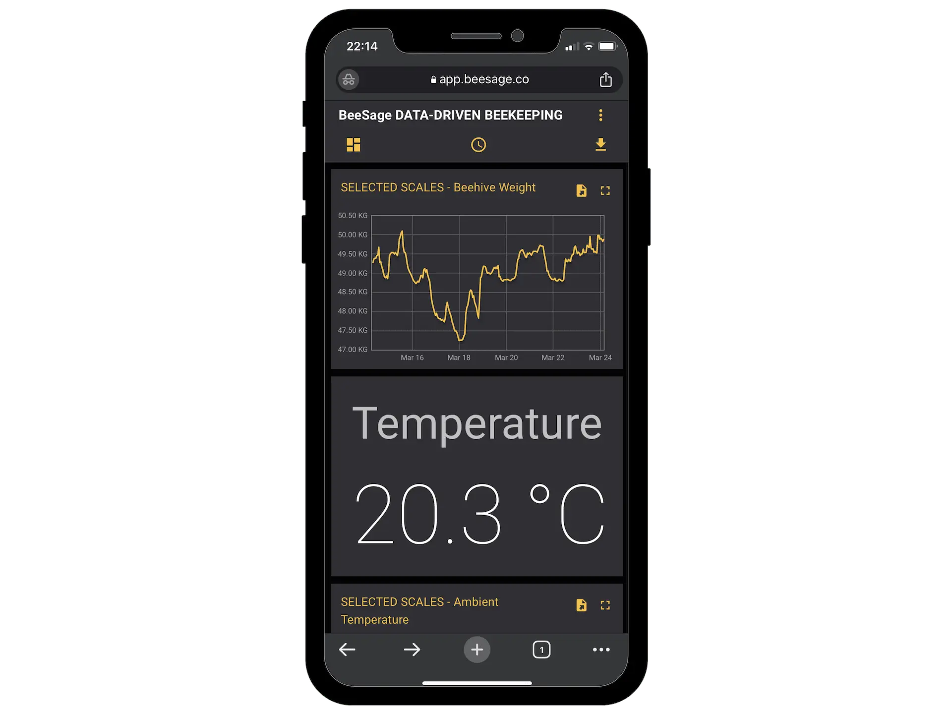Colmenio mobile app interface